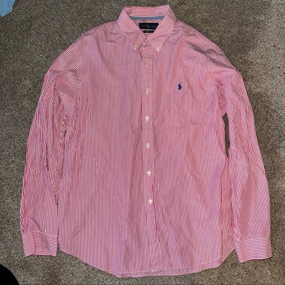 Ralph Lauren Pink Striped Button-Down Shirt